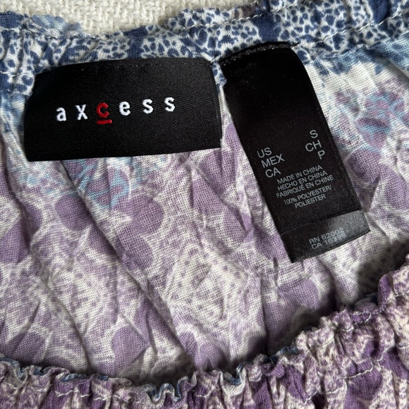 Axcess Flowy Floral Print Blouse w/ Tie at Waist. Women’s S EUC - Picture 3 of 3